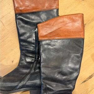 Vintage Riding Boots Black and Tan 10